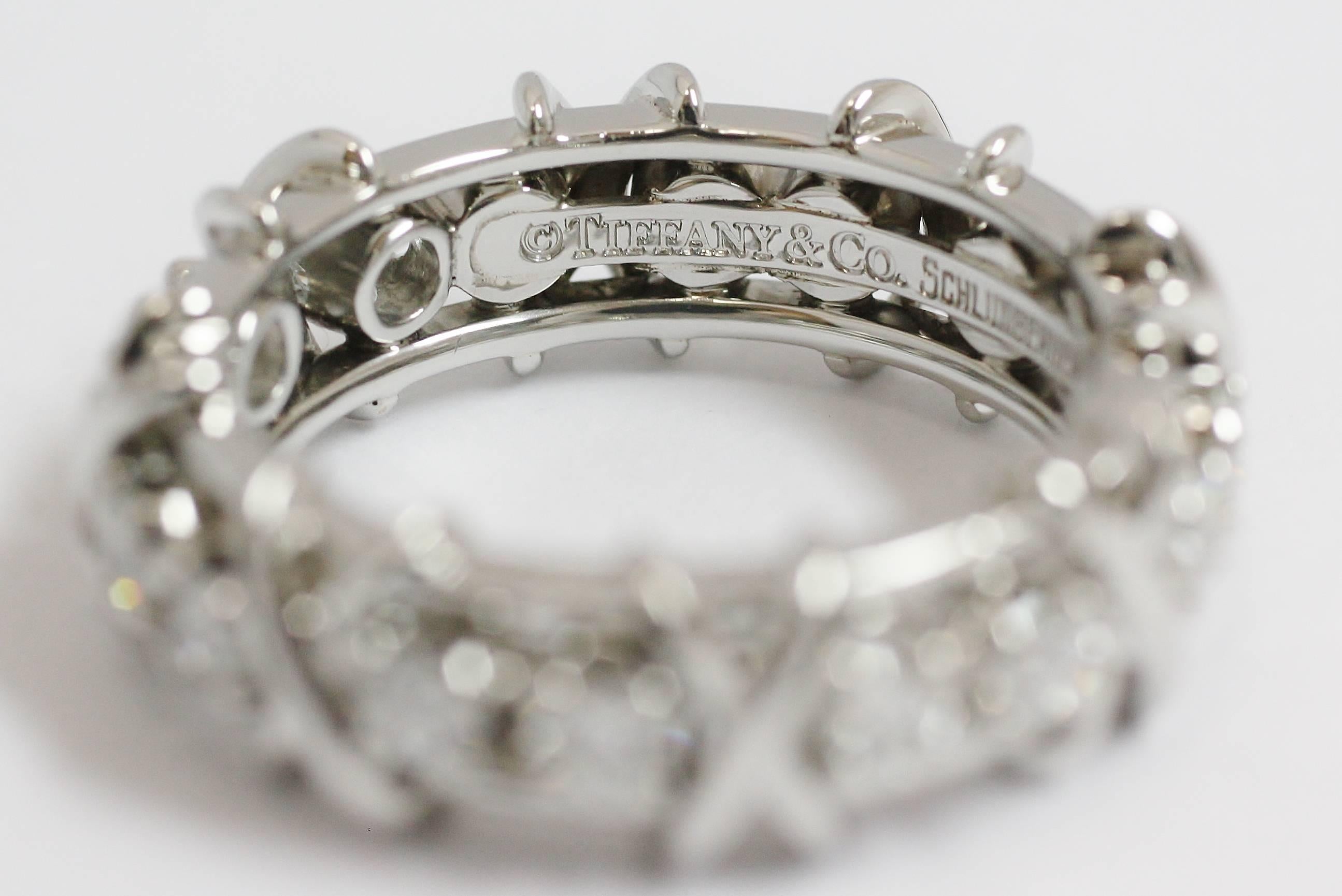 Tiffany & Co Schlumberger Diamond Platinum Ring 1