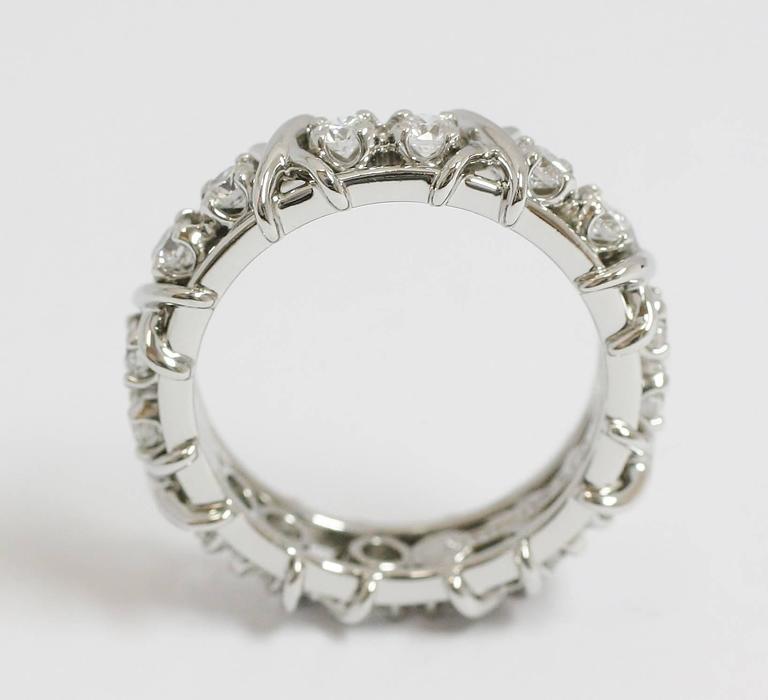 Tiffany and Co Schlumberger Diamond Platinum Ring at 1stDibs