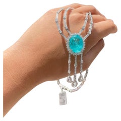 NEU 360, 000 18KT Prächtige Fancy 38CT Paraiba Turmalin-Diamant-Halskette, NEU, prächtiger Fancy