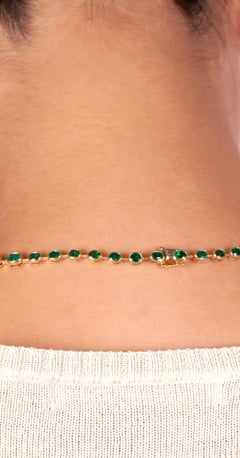 NWT $35, 000 18KT Fancy Glittering Large 16CT Emerald Strand Necklace
