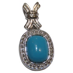 Ciondolo raro in argento sterling con pietra turchese, in stile di design d'epoca