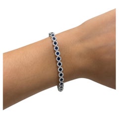 NWT $14, 500 14KT Gold Rare Fancy Gorgeous Blue Sapphire Diamond Bracelet