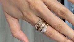NWT $2, 200 Gold Glittering Gorgeous Triple Diamond Ring Band