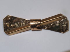 Important Estate Victorian 14KT Rose Gold Fancy Ribbon Filigree Bow Brooch Pin
