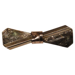 Important Estate Victorian 14KT Rose Gold Fancy Ribbon Filigree Bow Brooch Pin
