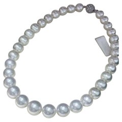 Collier NWT à 180 000 $, certifié en or 18 carats, avec une grande perle des mers du Sud et des diamants