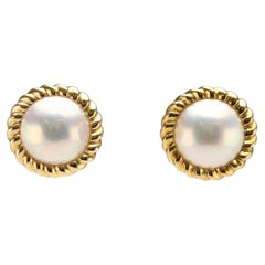 Tiffany & Co. Vintage Mabé Pearl Rope Earrings in 18K Yellow Gold