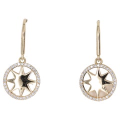 Tiffany & Co Paloma Picasso Star Drop Earrings Diamonds and Yellow Gold