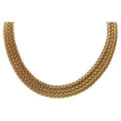 Collar de Oro Tejido Vintage en Oro Amarillo de 18k