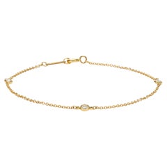 Tiffany & Co. Elsa Peretti Diamonds Yard Three-Diamond Bracelet in 18K