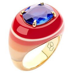 Sapphire Ring in Coloured Resin