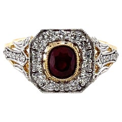 18ct Yellow Gold 'No Heat' Gold Ruby and Diamond Ring
