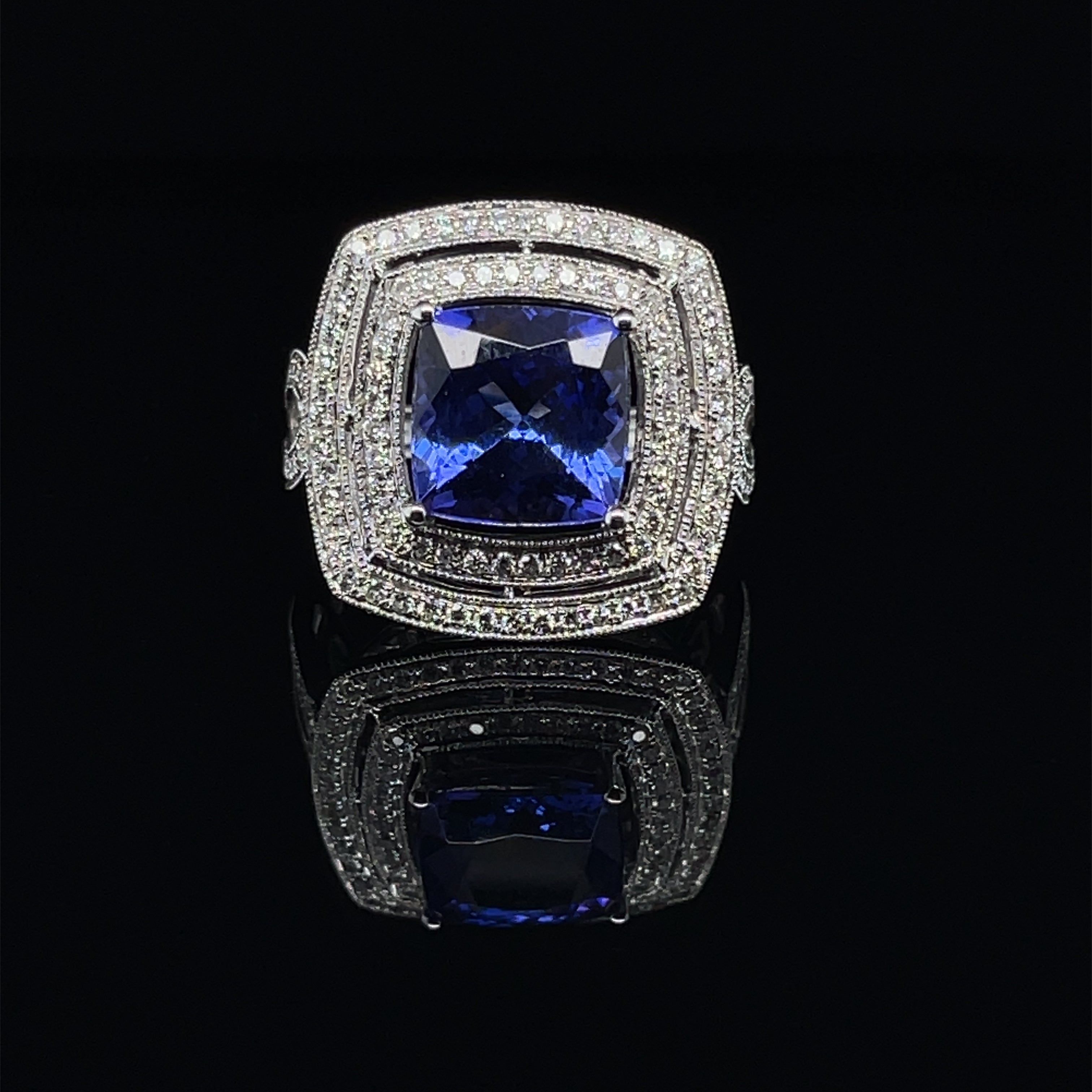 For Sale:  Imperial Jewels 18ct White Gold Tanzanite and Diamond Ring 6