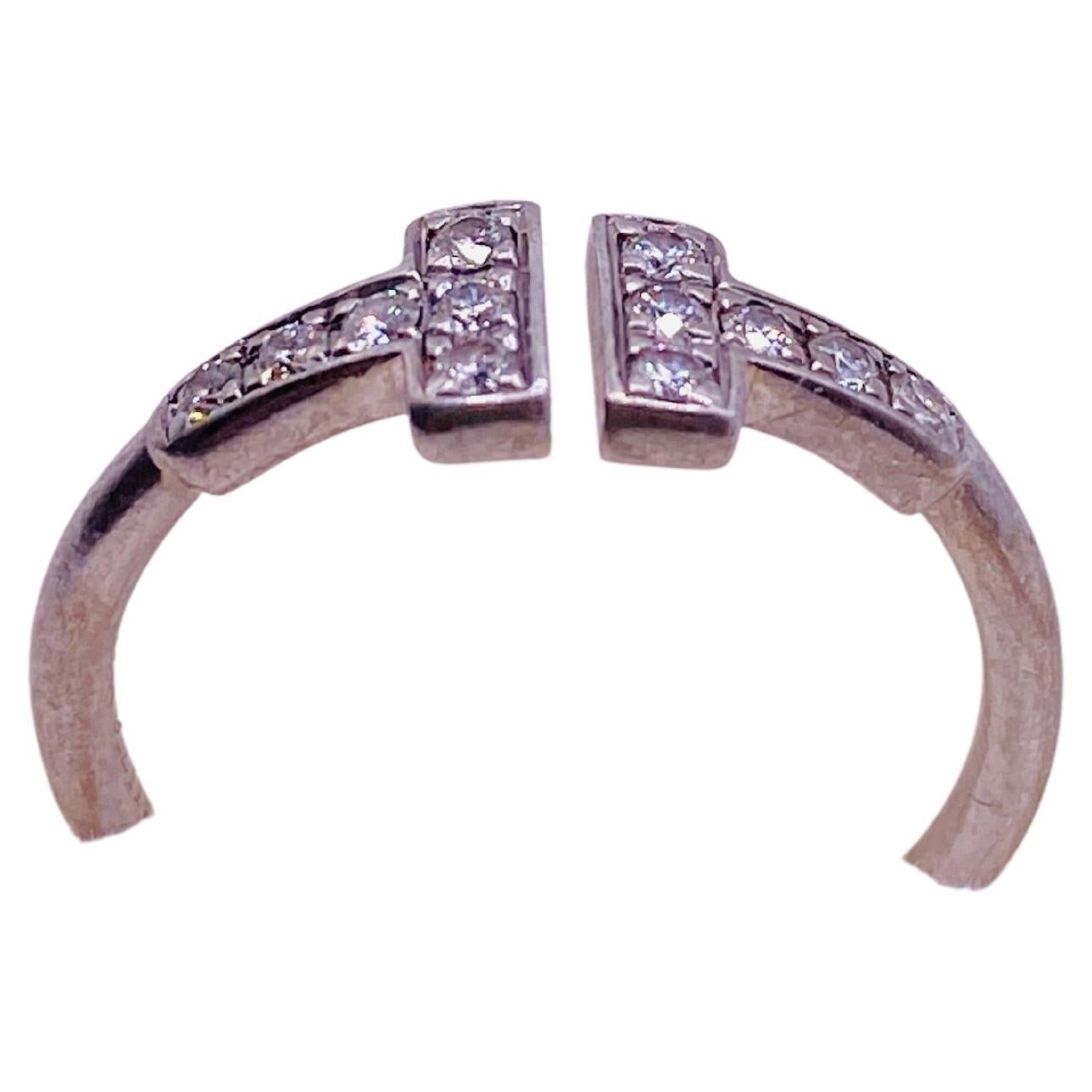 Tiffany & Co. 0.36 Carat Diamond White Gold T-Ring
