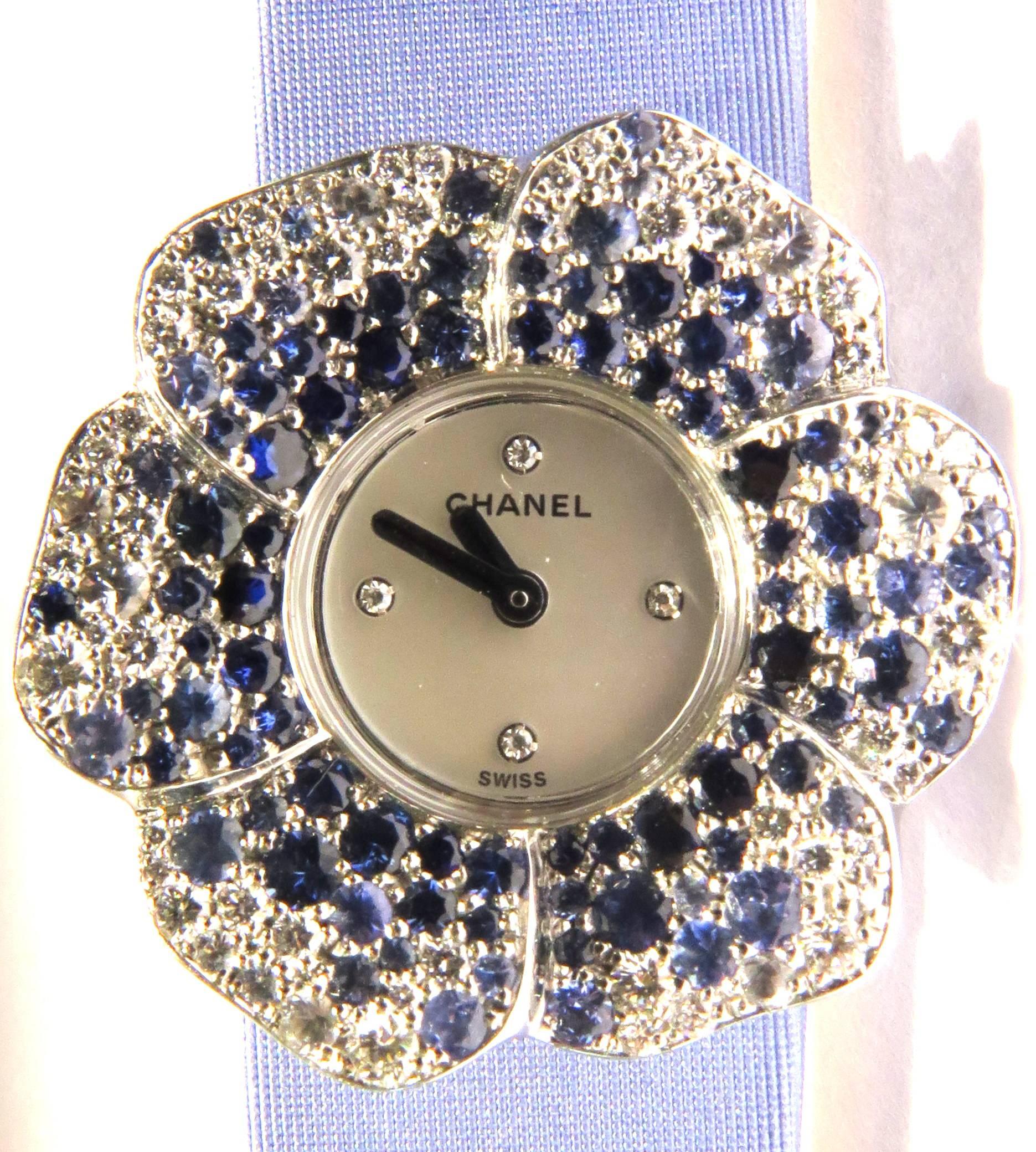chanel white flower watch