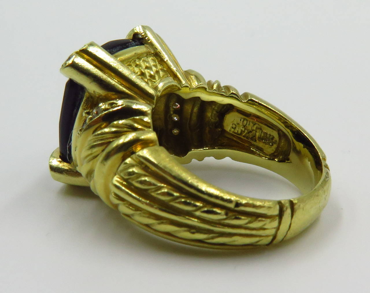 Judith Ripka Onyx Diamond Gold Ring 1