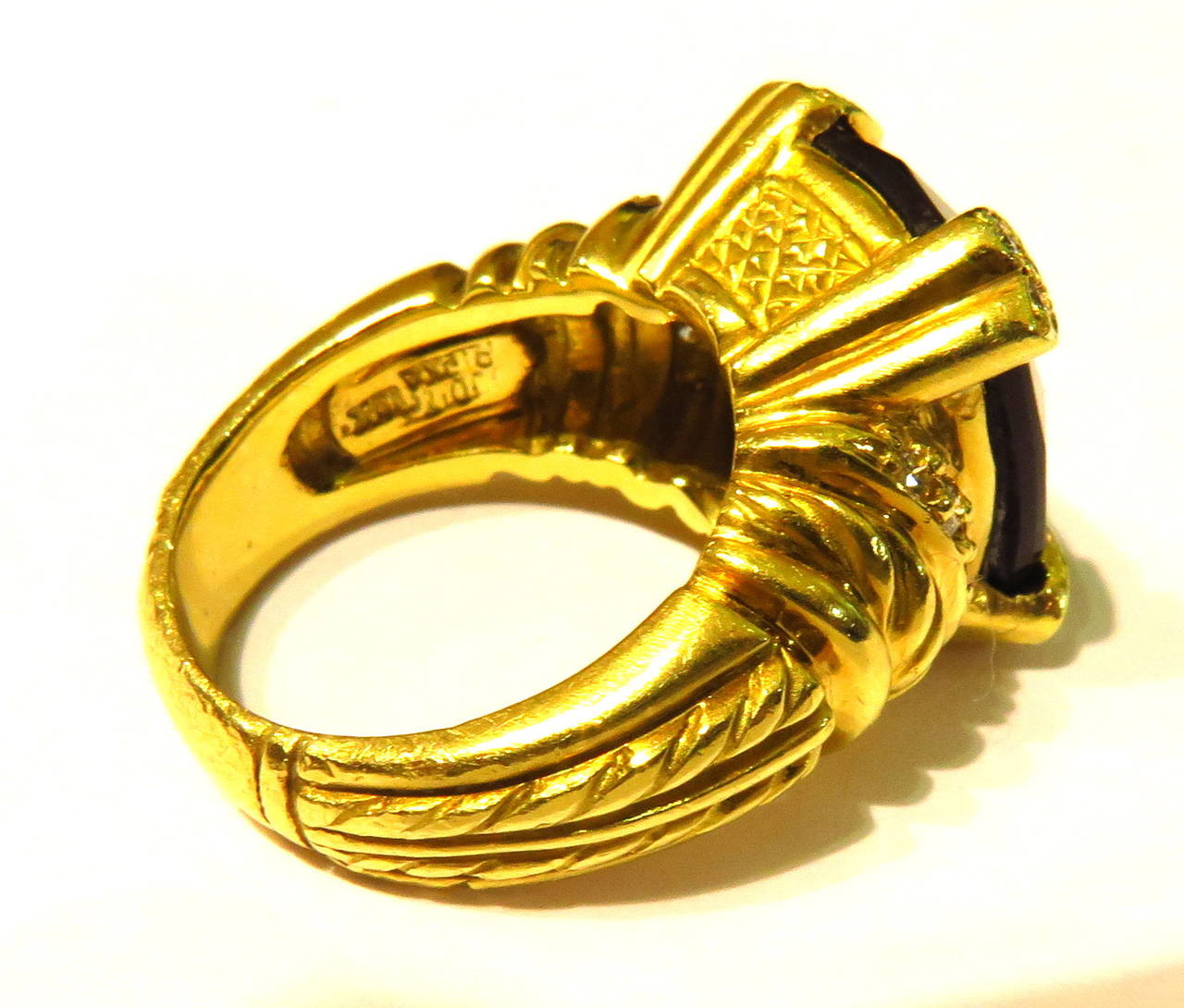 Judith Ripka Onyx Diamond Gold Ring 3
