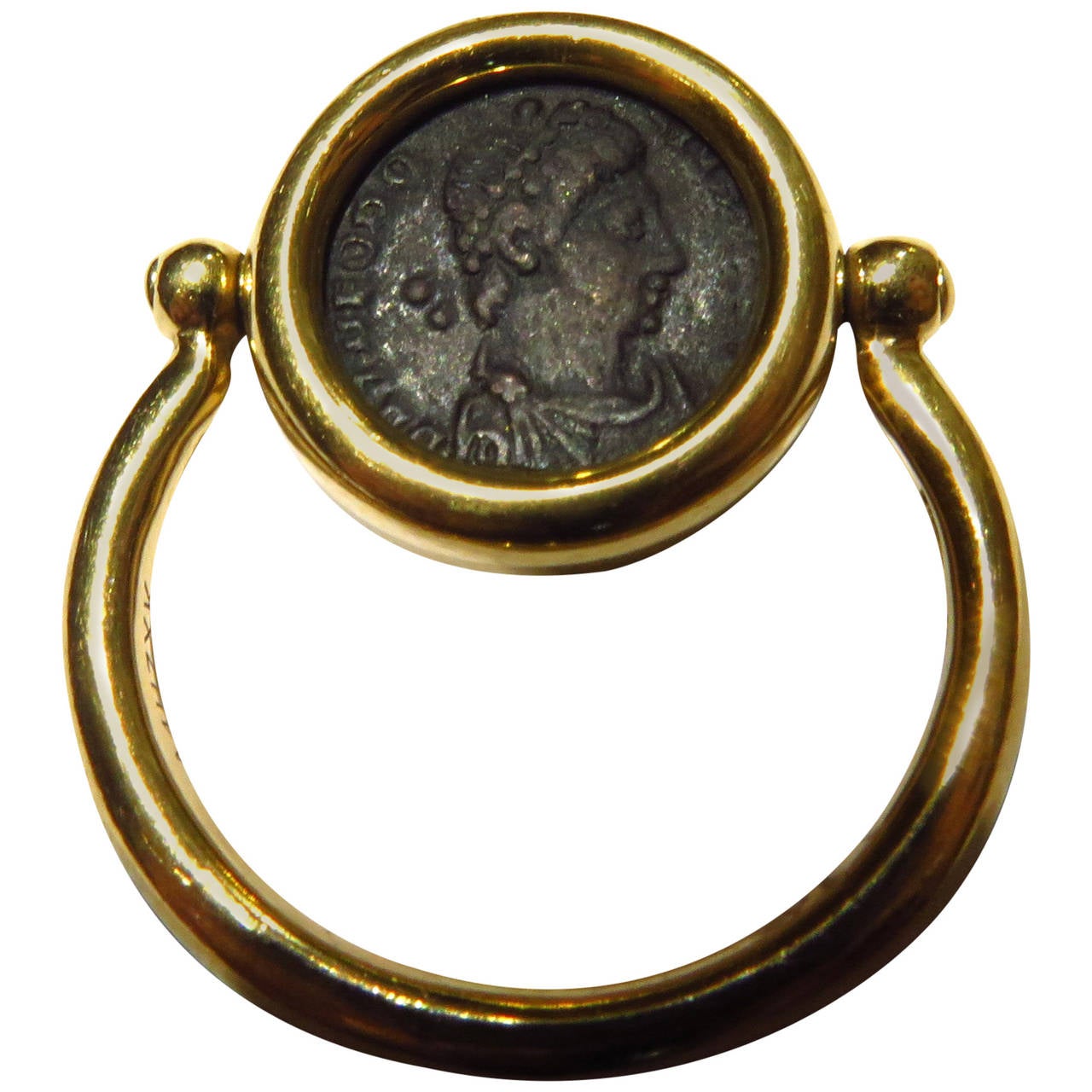 Bulgari Ancient Coin Gold Flip Ring