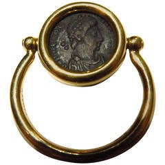 Bulgari Ancient Coin Gold Flip Ring