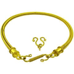 Heavy Alchemy Thick Woven Gold Chain Necklace with Extender