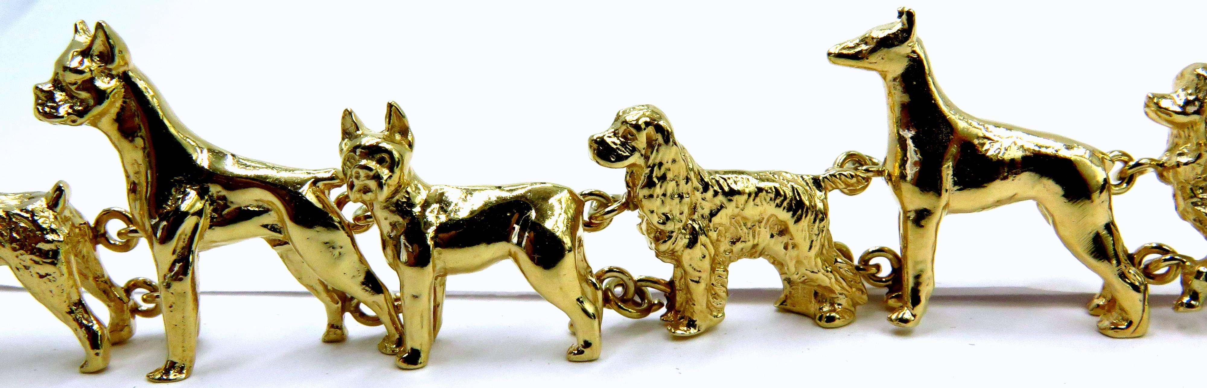 Women's Incredible 11 Individual Dog Breeds Best in Show Gold Bracelet 