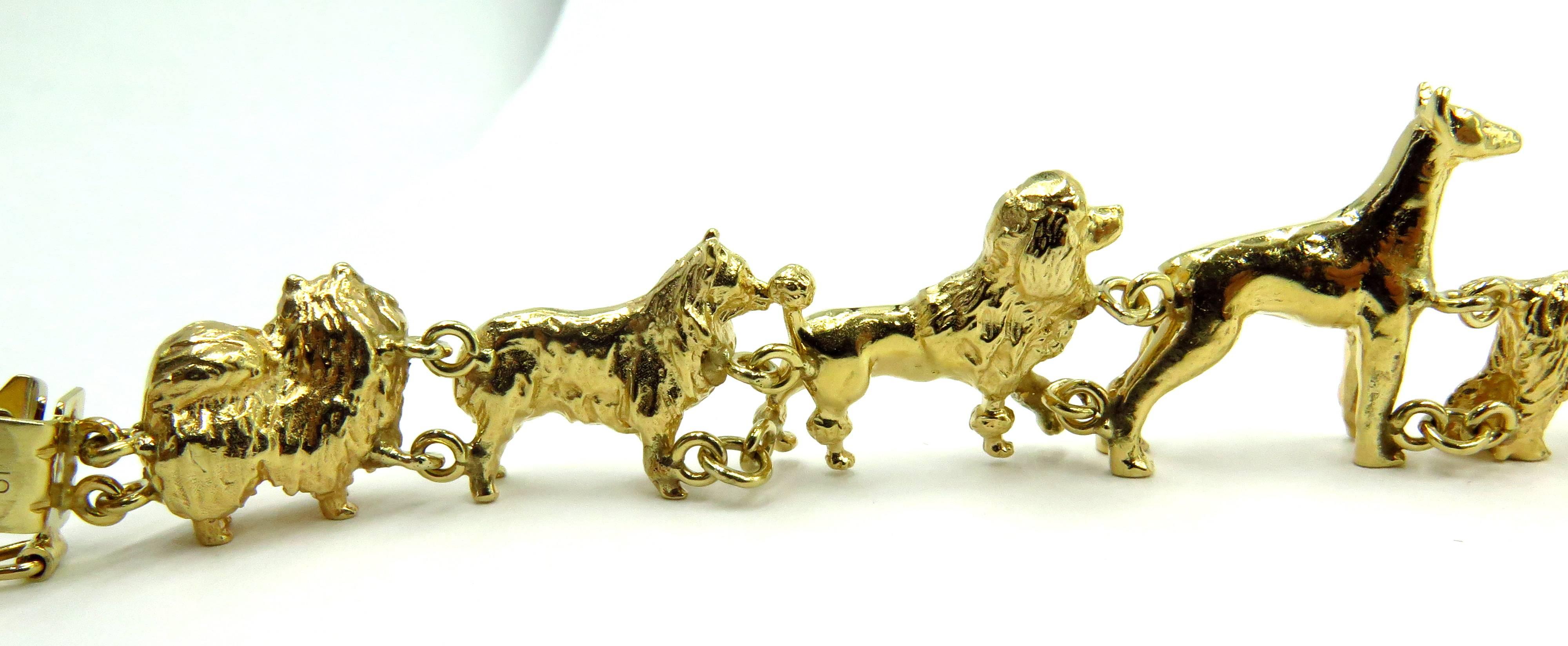 Incredible 11 Individual Dog Breeds Best in Show Gold Bracelet  3