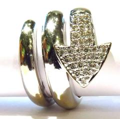 Edgy 1960s Diamond gold Arrow Wrap Around Ring