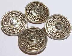 Early Art Deco Classic Greek Key Center Diamond Platinum Gold Cufflinks