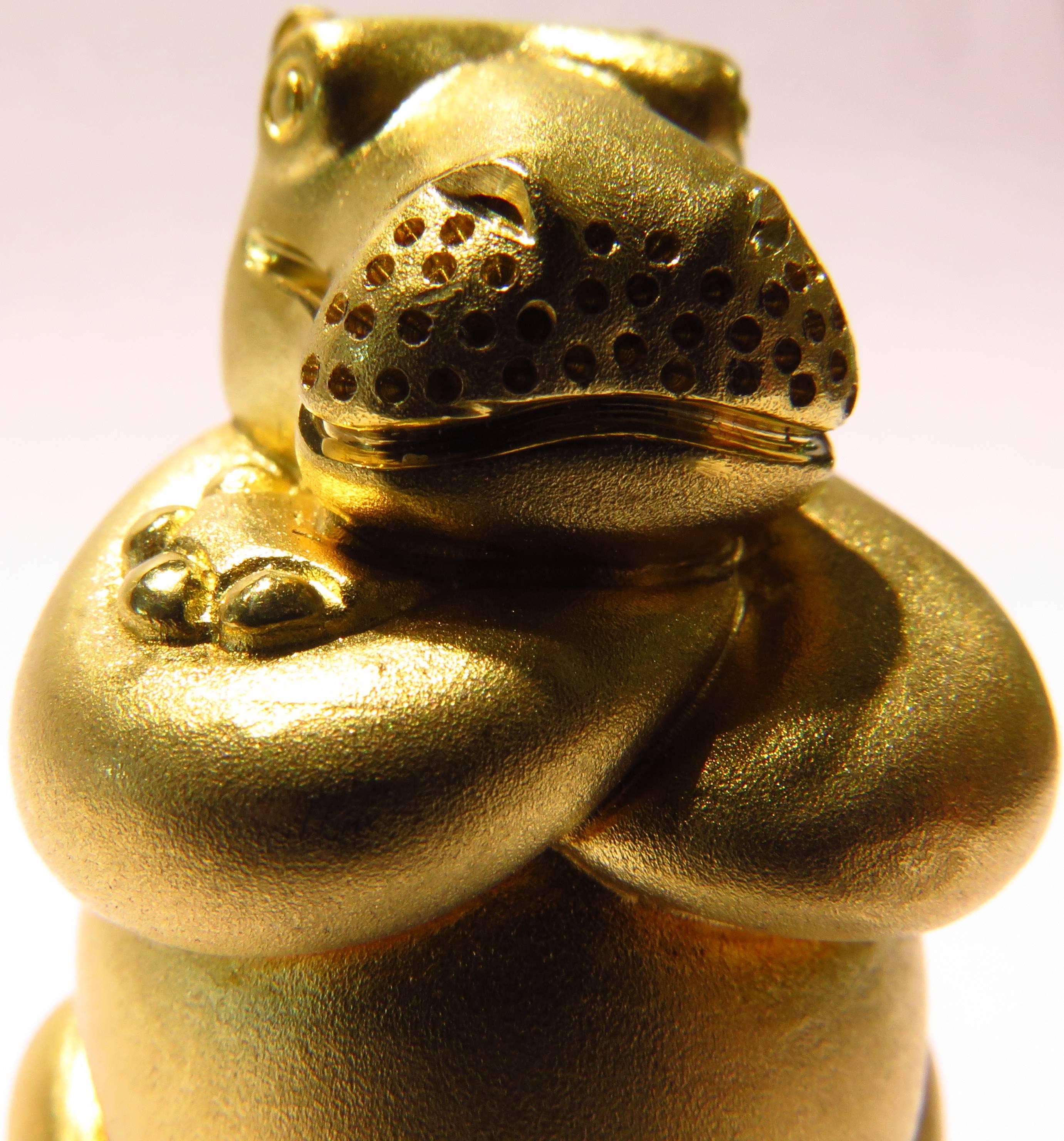 Insanely Adorable Henry Dunay Hippo with Attitude Gold Brooch Pin 1