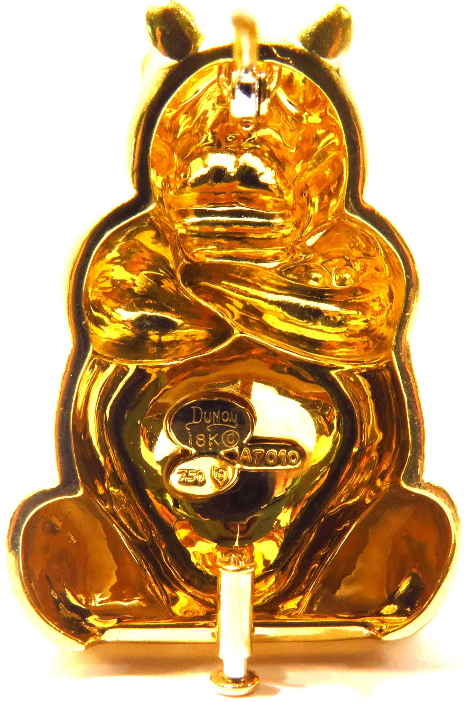 Insanely Adorable Henry Dunay Hippo with Attitude Gold Brooch Pin 3