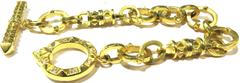 Exceptional Heavy Diamond Gold Solid Links Toggle Bracelet