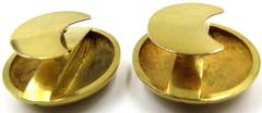 Large Gold Edgy Early Timeless Screw Head Motif Cufflinks