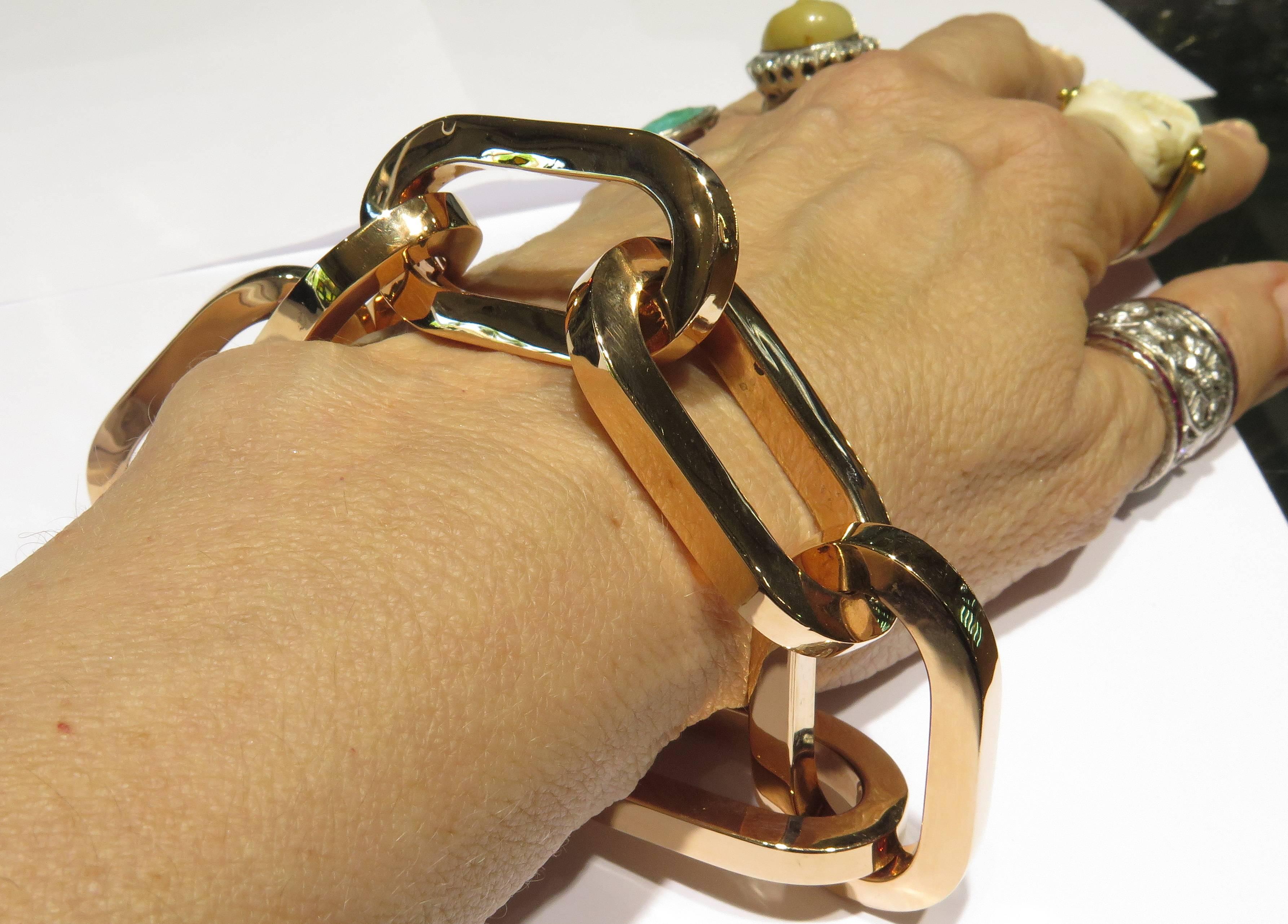 Women's or Men's Roberto Coin Spectacular Huge Gold Link Bracelet