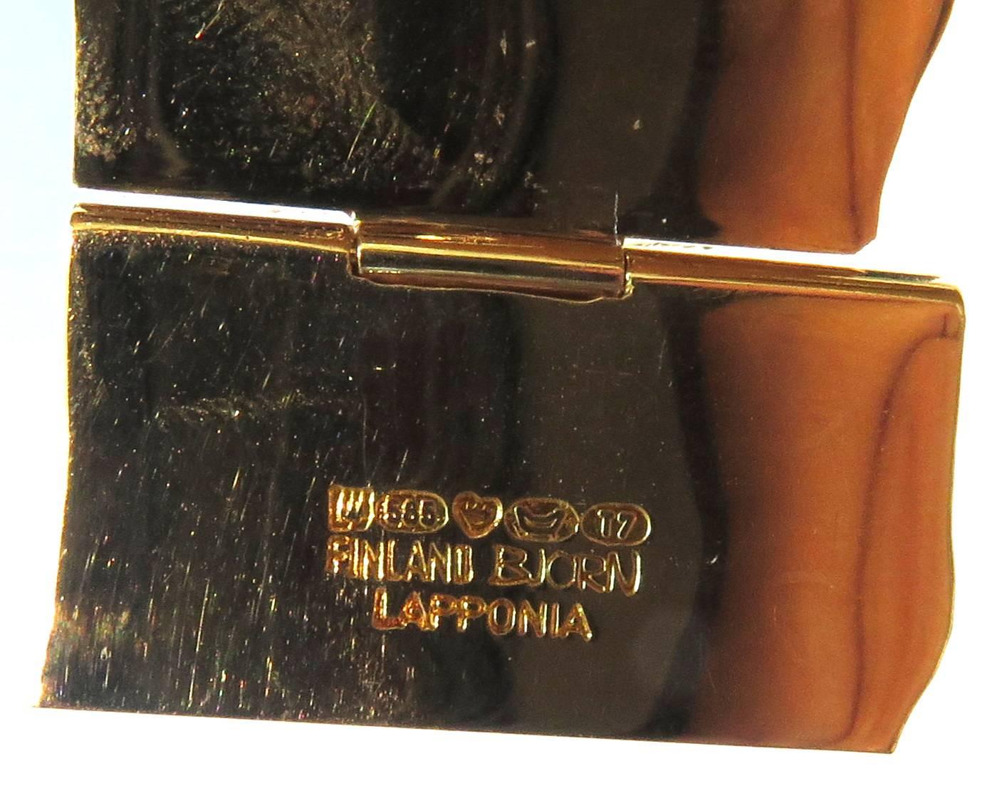 Björn Weckström Lapponia Rare Gold Modernist Link Bracelet with Original Case 1