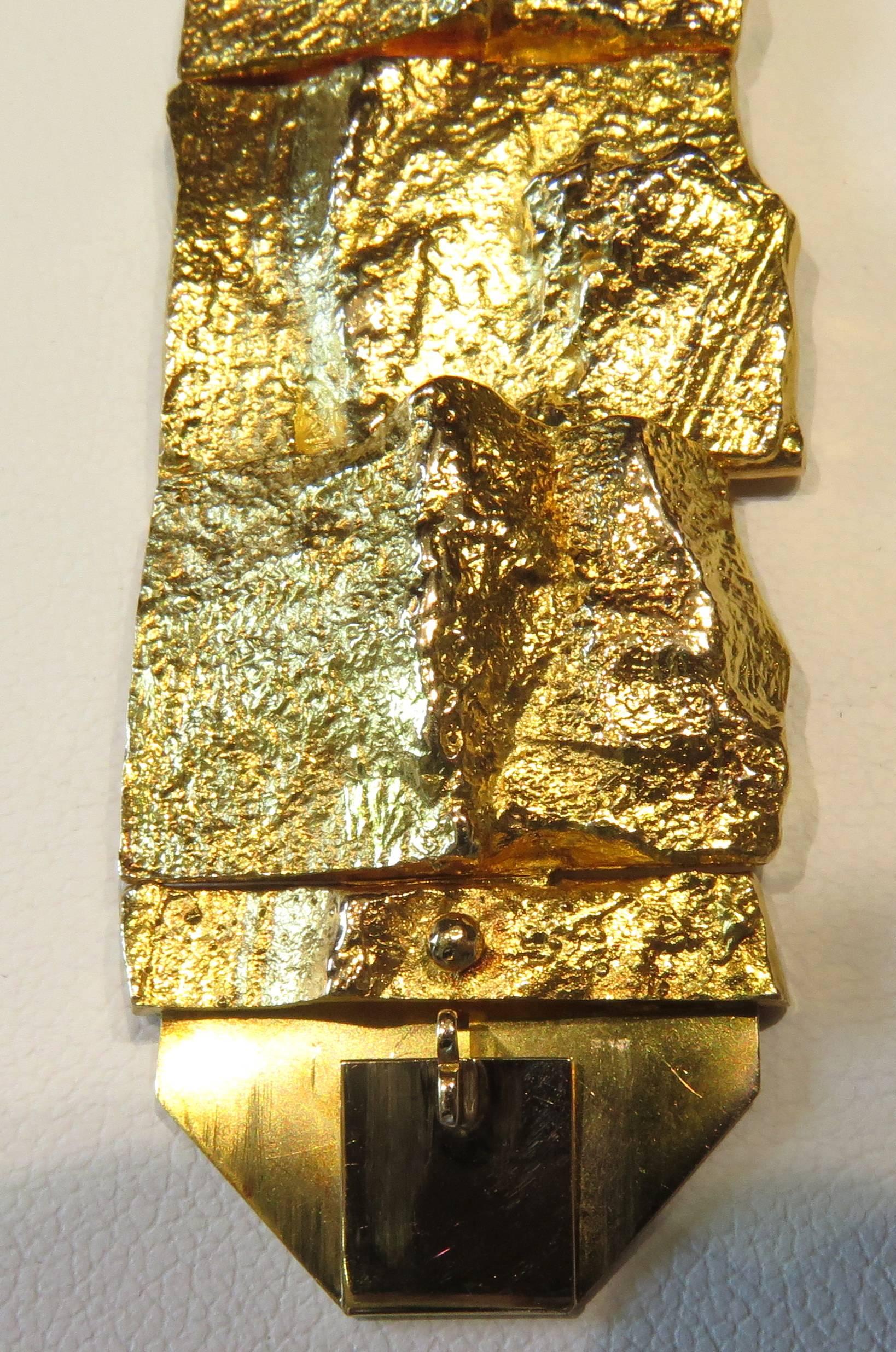 Björn Weckström Lapponia Rare Gold Modernist Link Bracelet with Original Case 2
