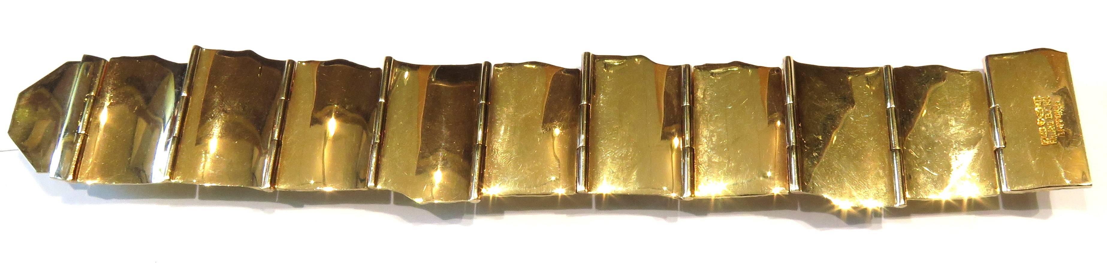 Björn Weckström Lapponia Rare Gold Modernist Link Bracelet with Original Case 3