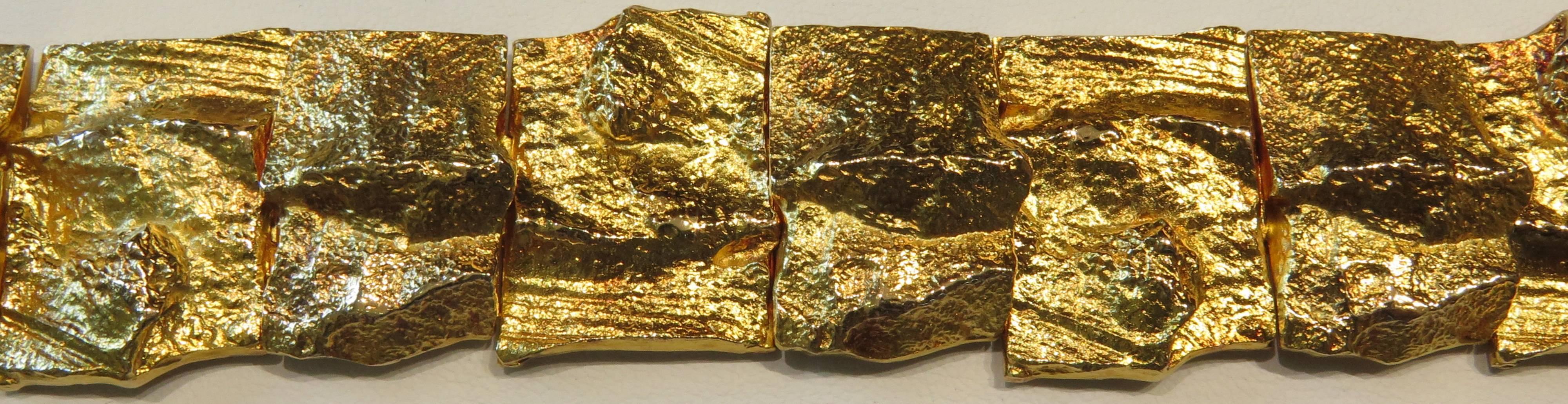 Björn Weckström Lapponia Rare Gold Modernist Link Bracelet with Original Case 4