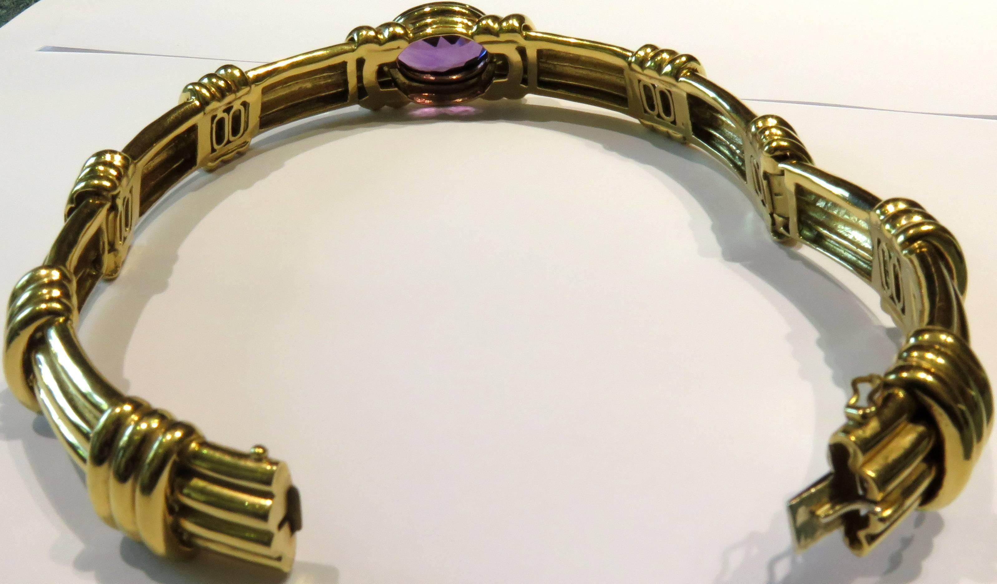 Women's Impressive Amethyst Quality Gold Collar Choker Necklace