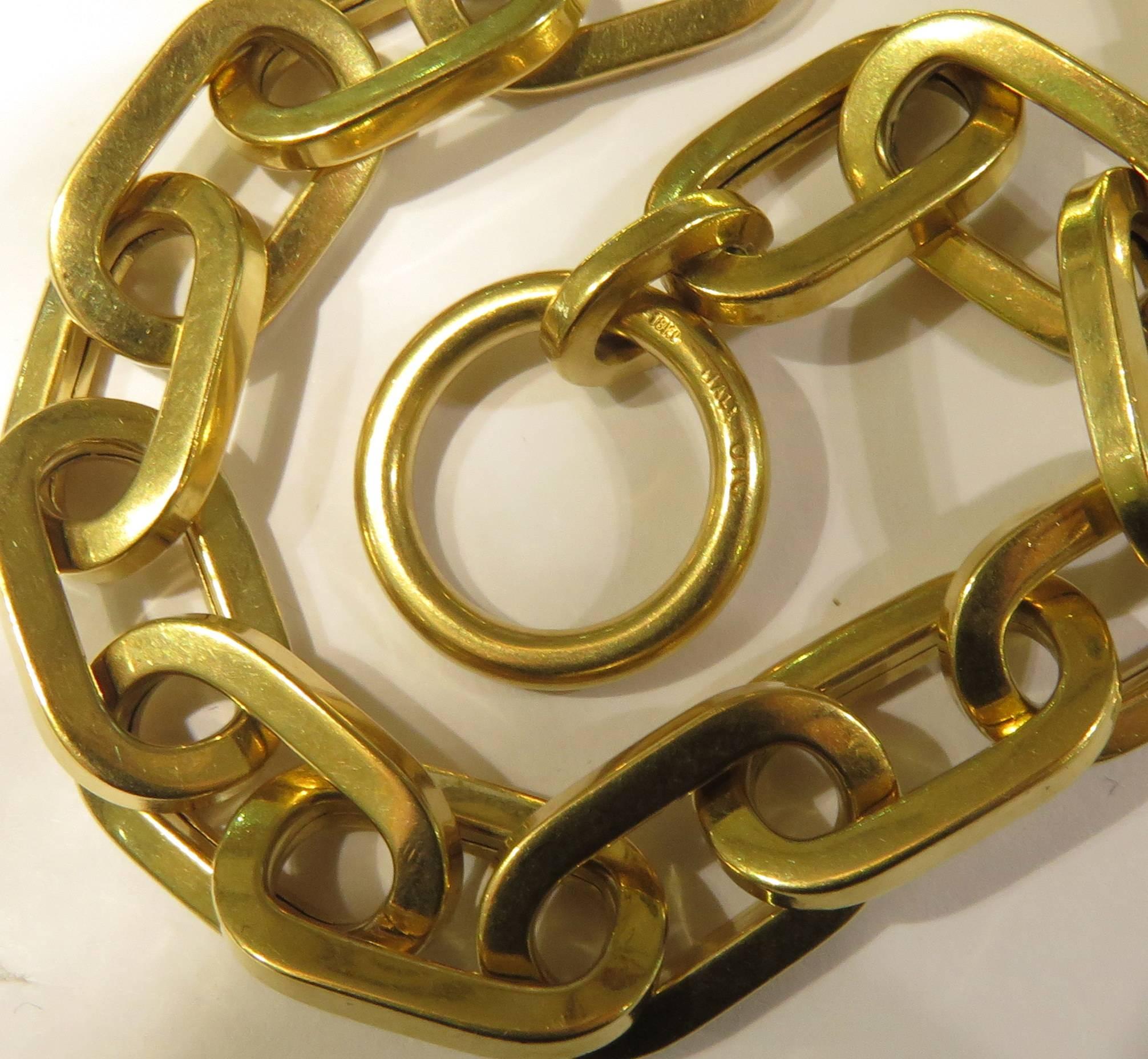 Trendy Large Open Link Gold Toggle Bracelet with Citrine Ends 1