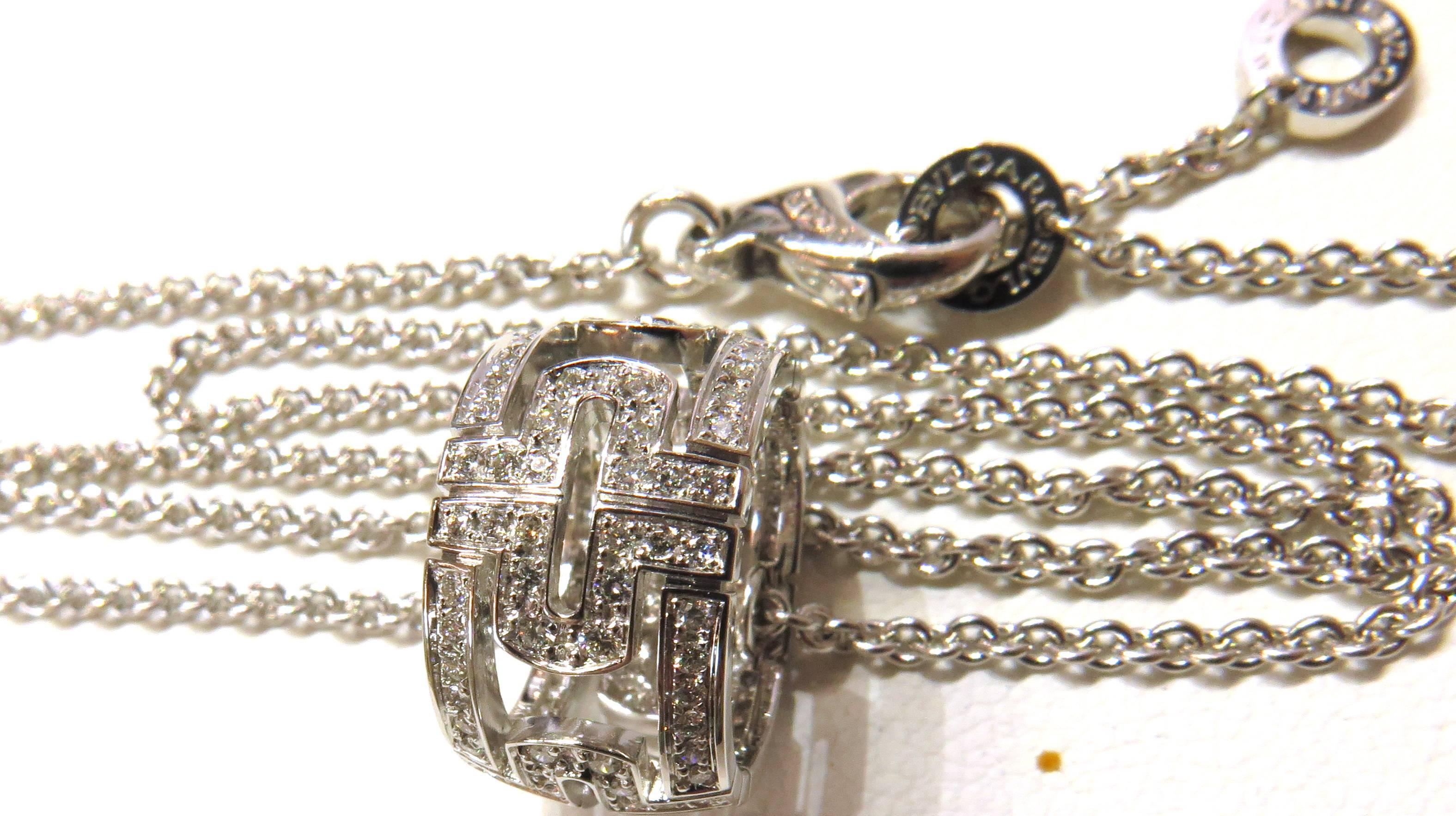 Bvlgari Parentesi Diamond Gold Pendant Necklace 4