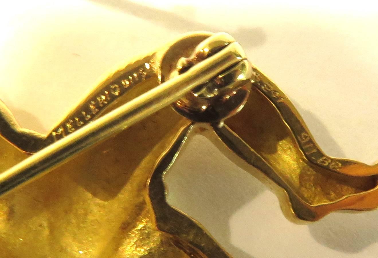 Mellerio French Cherub Gold Cupid Pin with Diamond Arrows 2