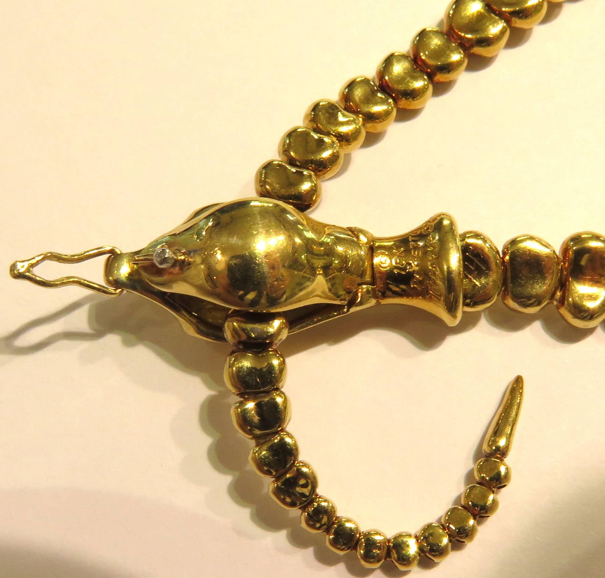 Tiffany & Co. Elsa Peretti Articulated Gold Snake Adjustable Bracelet 1