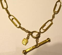 Denise Roberge Edgy Gold Paper Clip Toggle Necklace