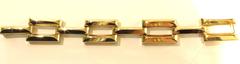 Large Rectangular Solid Link Gold Bracelet Articulated and Foldable / Stackable