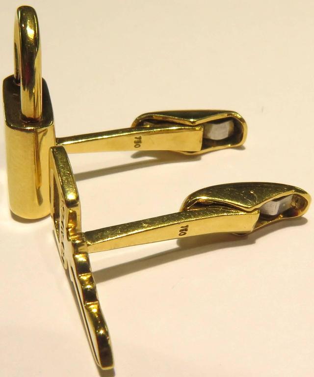 Louis Vuitton Gold Lock and Key Cufflinks For Sale at 1stDibs louis