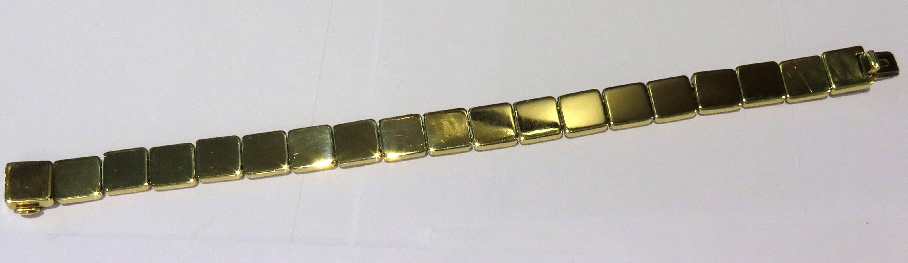 Tiffany & Co. Square Tiles Unisex Gold Bracelet Dated 2002 In Excellent Condition In Palm Beach, FL