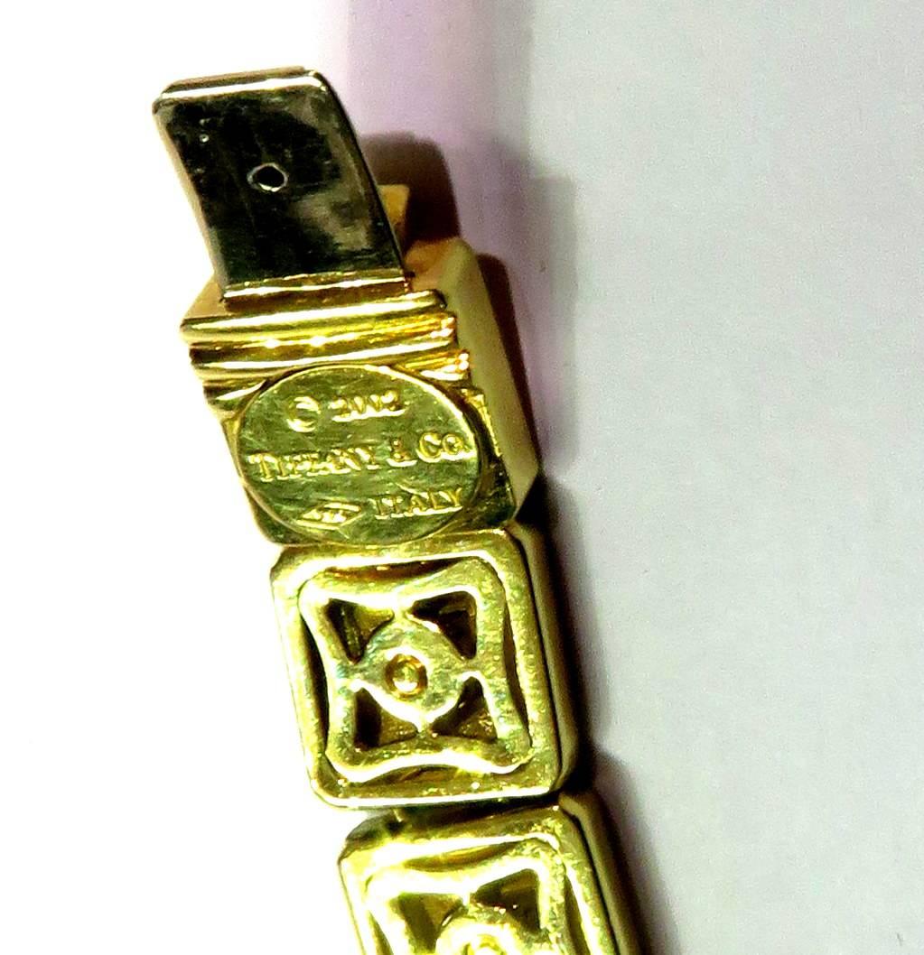 Tiffany & Co. Square Tiles Unisex Gold Bracelet Dated 2002 3