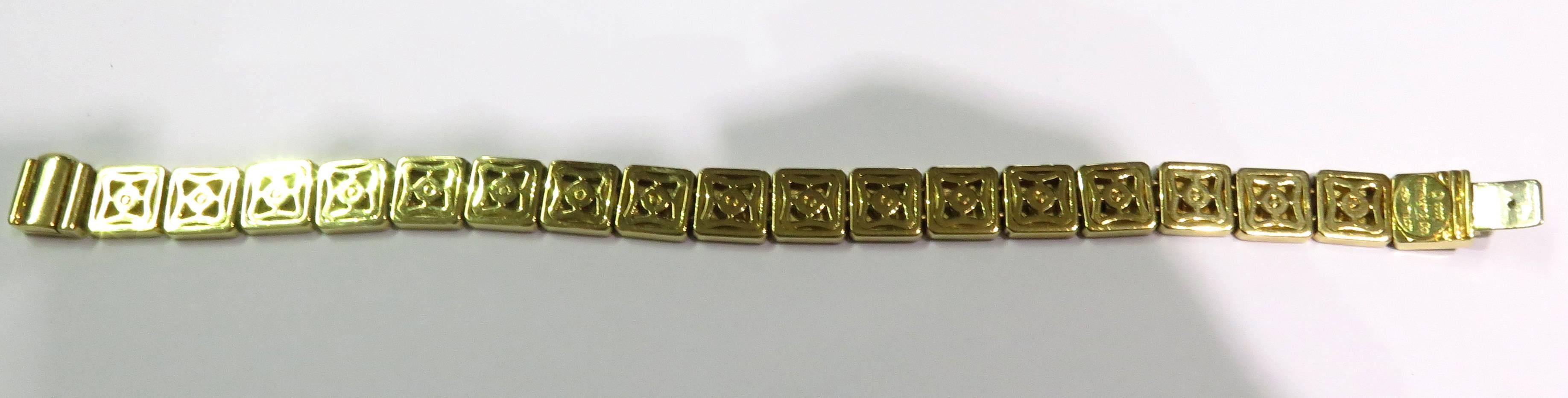 Tiffany & Co. Square Tiles Unisex Gold Bracelet Dated 2002 4