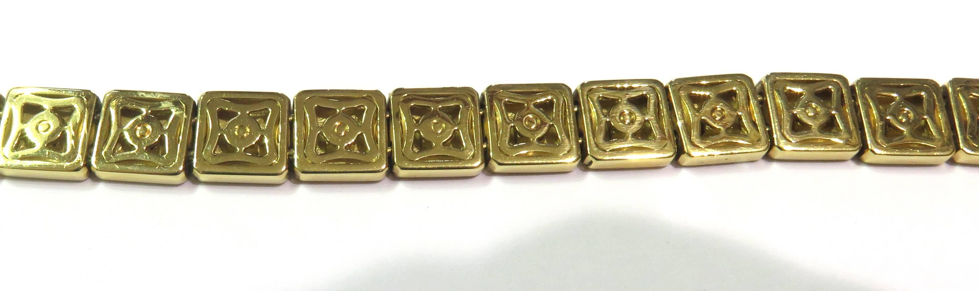 Tiffany & Co. Square Tiles Unisex Gold Bracelet Dated 2002 5