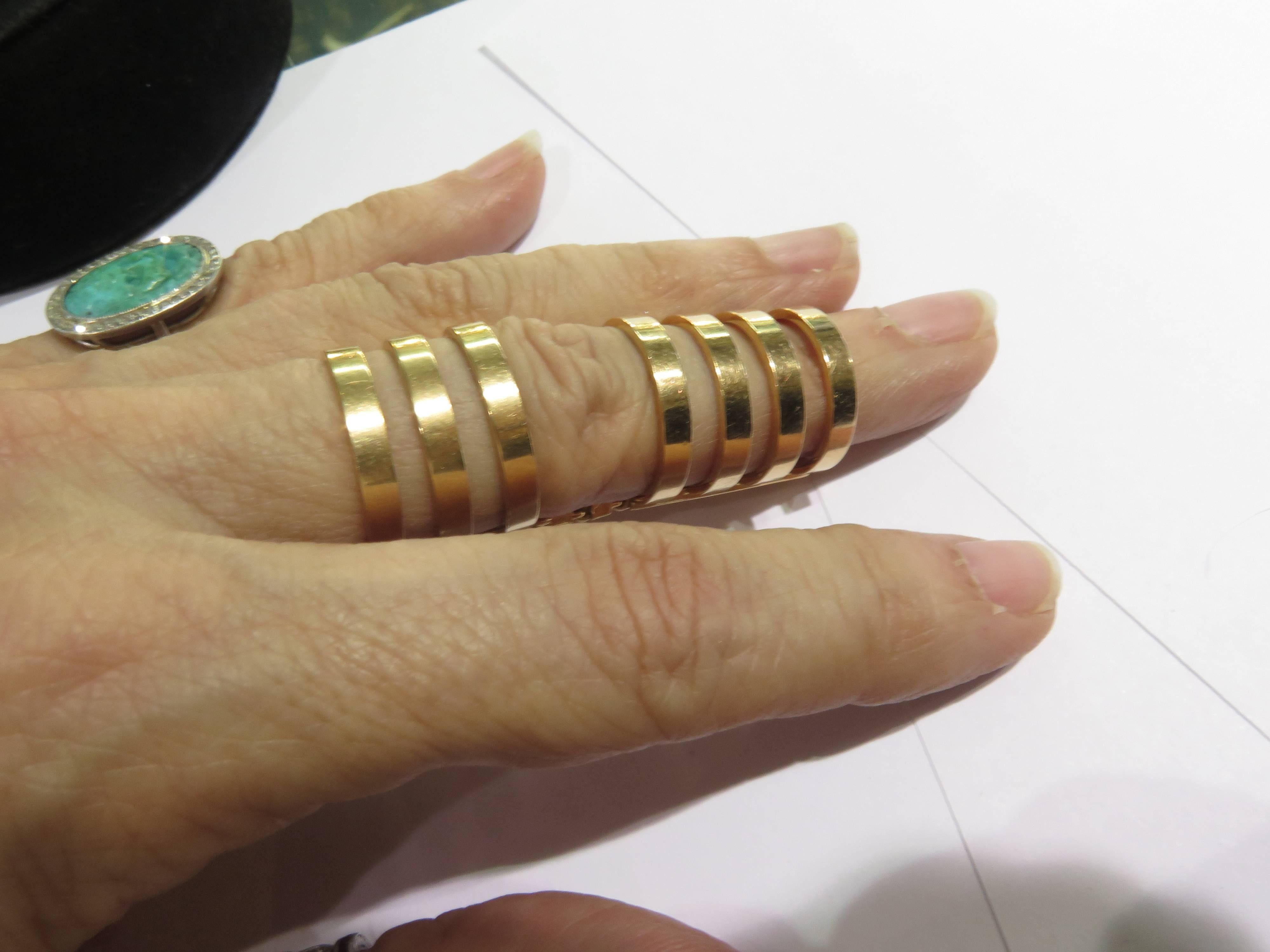 Edgy Repossi Berbere Collection Rose Gold Seven-Band Ring In Excellent Condition In Palm Beach, FL